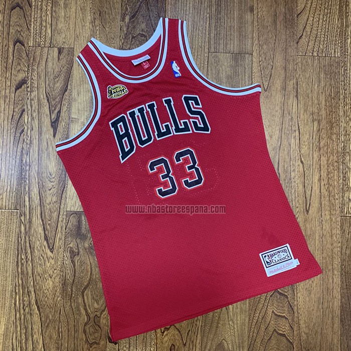 Camiseta Chicago Bulls Scottie Pippen NO 33 1997-98 NBA Finals Mitchell & Ness Rojo